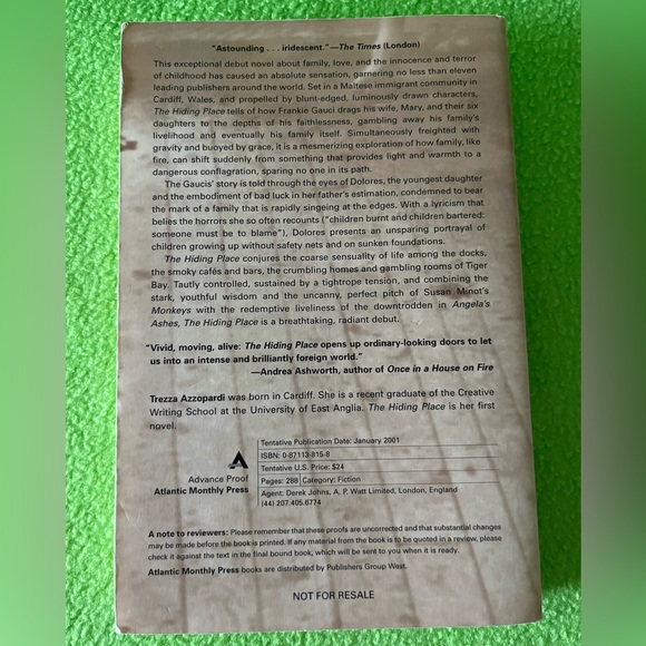 The Hiding Place Trezza Azzopardi Softcover book - Picture 2 of 2